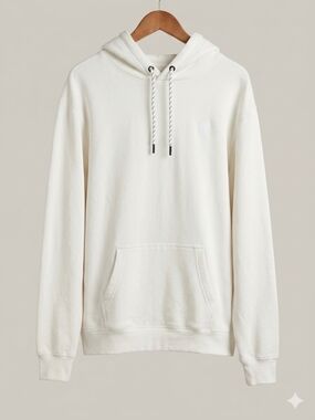 Aeropostale Men's Cream Pullover Hoodie with Drawstring Size XL